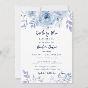 Invitation Something Blue Before I Do Floral Bridal Shower