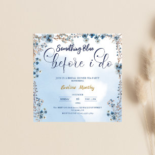 Invitation Something Blue Before I Do hortensia Baby Shower d