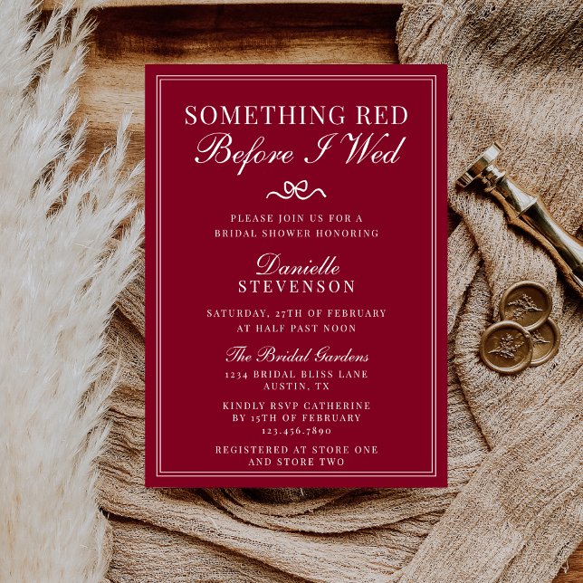 Invitation Something Red Before I Wed Valentine Bridal Shower (Créateur téléchargé)