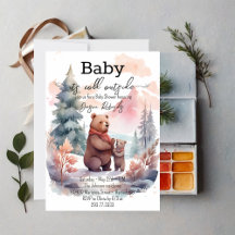 Son Baby shower Froid Hors Forêt D'Hiver Ours