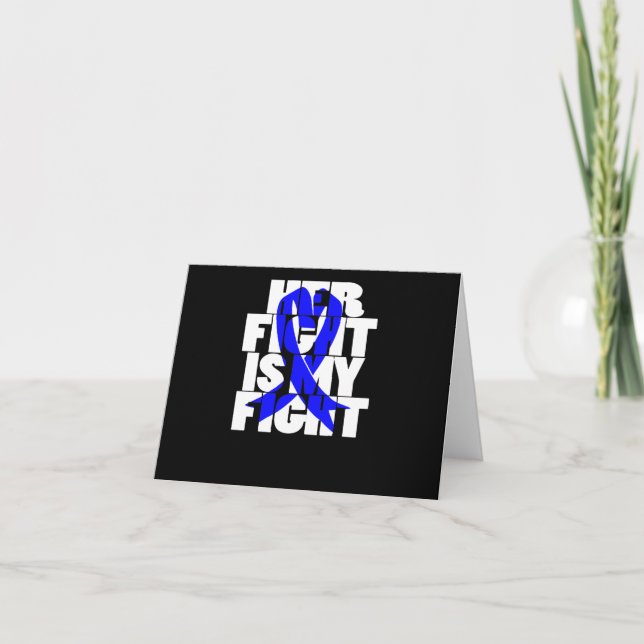 Invitation Son combat est mon combat Colon Cancer Blue Ribbon (Devant)