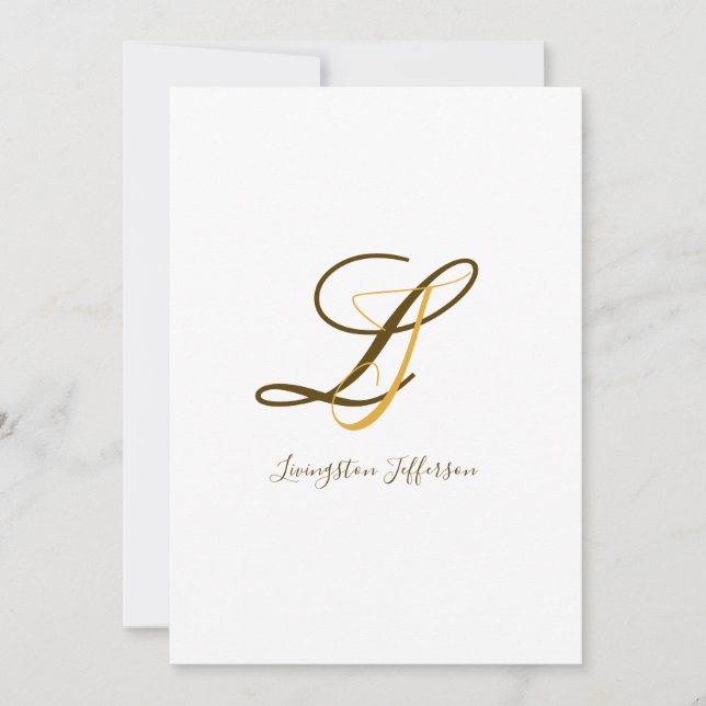 Invitation Son et ses monogrammes sont liés | mariage romanti (Devant)