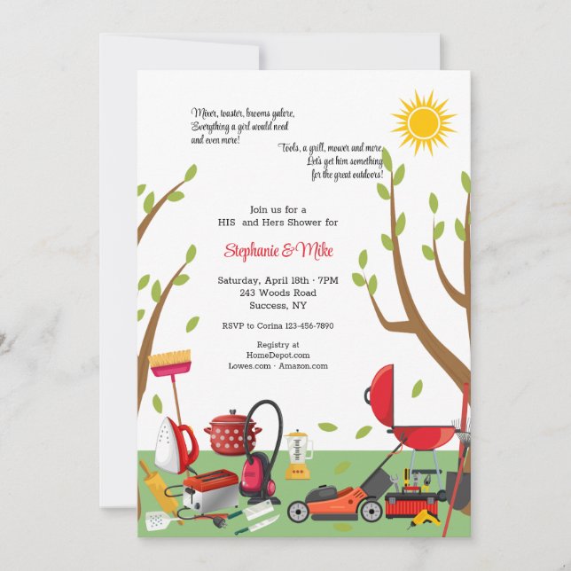 Invitation Son et son Wedding shower (Devant)