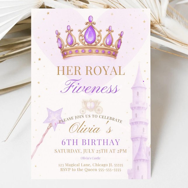 Invitation Son Royal Fiveness Princess Anniversaire Invitatio (Créateur téléchargé)