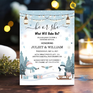 Invitation Son Rustique Neige Froide Glace Cosy hiver Sexe Ré