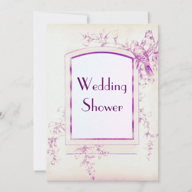 Invitation Songbird Shabby Chic Wedding shower (Devant)