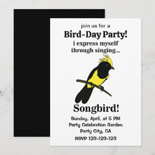 Invitation Songbird Tit Bird Funny Birdwatcher Anniversaire