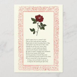Invitation Sonnet n° 18 de William Shakespeare