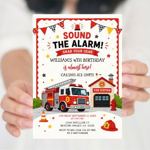 Invitation Sonnez l'alarme et attrapez votre équipement Feu A