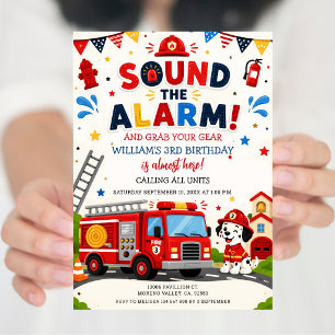 Invitation Sonnez l'alarme et prenez votre équipement Feu Ann