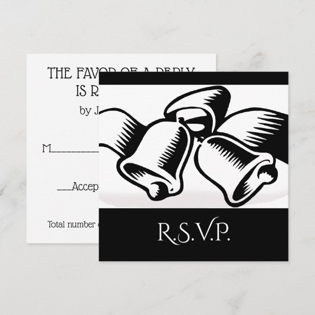 Invitation Sonnez les cloches de mariage (Devant / Derrière)
