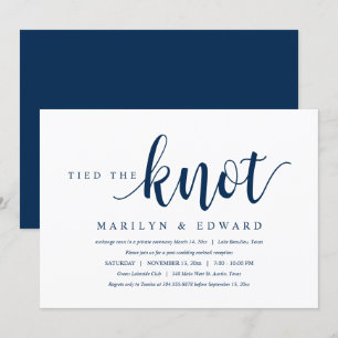 Invitation Sont mariés, Elopement Moderne de Mariage Postérie