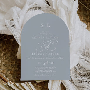 Invitation SOPHIA Arc Côte Bleu Minimaliste Simple Mariage
