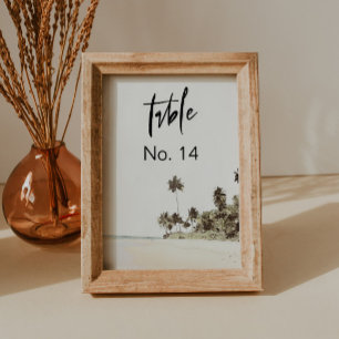 Invitation SOPHIA   Island Beach Tropical Palm Numéro de tabl