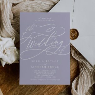 Invitation SOPHIA Lavande Purple Minimal Boho Simple Mariage