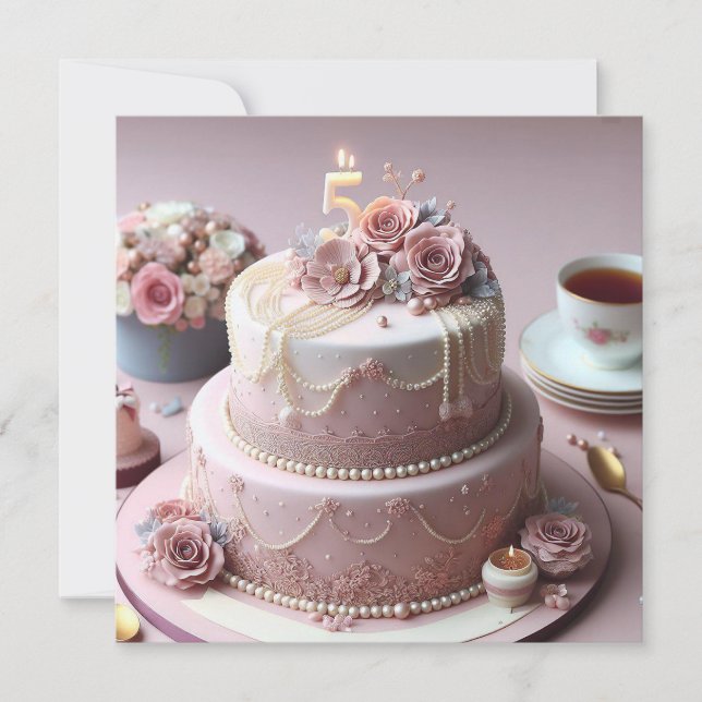 INVITATION SOPHISTIQUÉ 5E ANNIVERSAIRE MARIAGE (Devant)