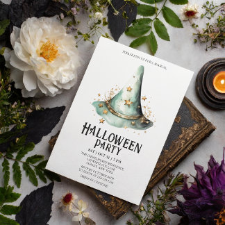 Invitation Sorcière Assistant Casquette Costume Mint Hallowee