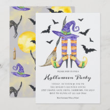 Sorcière d'Halloween Fête des Jambes et Chapeau