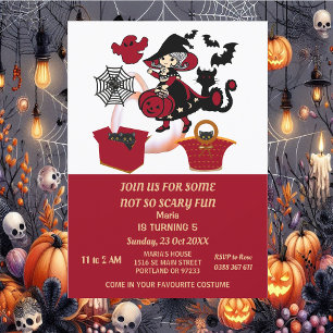 Invitation Sorcière Halloween Spider Web Citrouilles Annivers