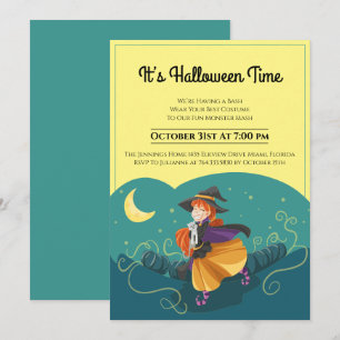 Invitation Sorcière Monster Mash Halloween Party