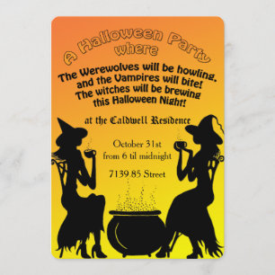 Invitation Sorcières Brew Halloween Party