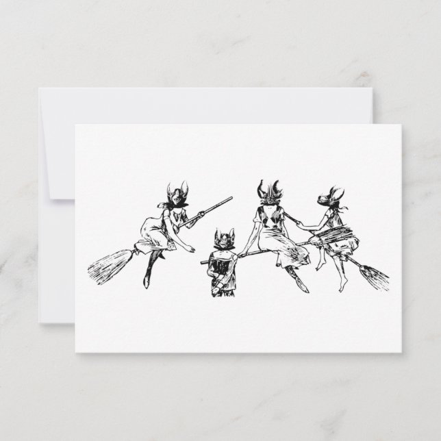 Invitation Sorcières Chauves-Souris (Devant)