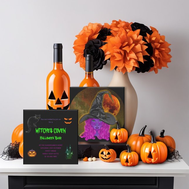Invitation Sorcières Coven Halloween Bash Party (Créateur téléchargé)