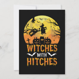 Invitation Sorcières Halloween avec Hitches Camping Camper