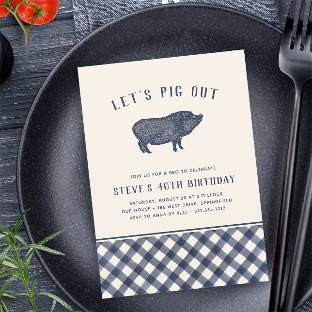 Invitation Sortons de porc ! | BBQ d'été fête d'anniversaire (Créateur téléchargé)