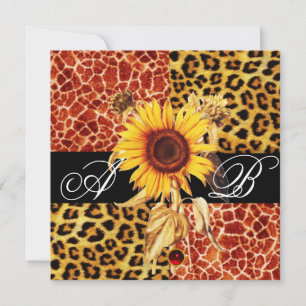INVITATION SOUFFLE, LEOPARD ET FOURRURE DE GIRAFFE, MONOGRAMM
