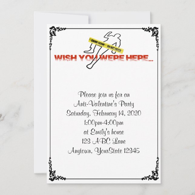Invitation Souhaitez-vous être ici pour l'invitation du parti (Devant)