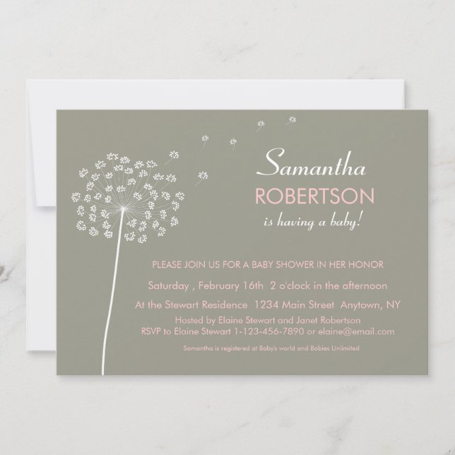 Invitation Souhaits d'invitation Baby shower (Devant)