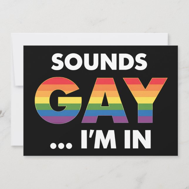 Invitation Sounds Gay Je suis Rainbow LGBTQ Pride (Devant)