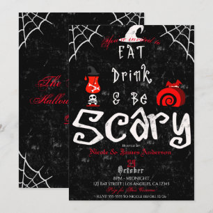 Invitation Souper mystère d'Halloween Manger Boire Soirée eff