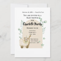 Souris Baby shower mignonne et Pram