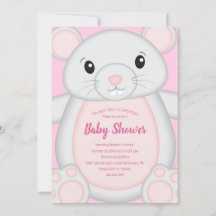 Souris Baby shower rose