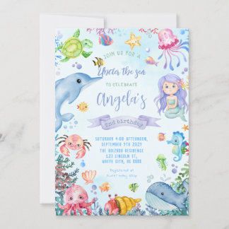 Invitation Sous la fête d'anniversaire de la mer