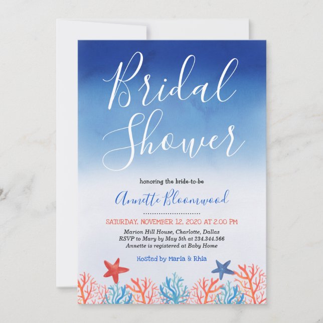 Invitation Sous la Fête de l'mariée de la mer (Devant)