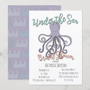 Invitation Sous la Fête des mariées des pieuvres de mer
