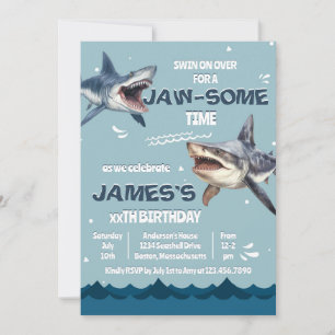 Invitation Sous la mâchoire de requin de merAnniversaire