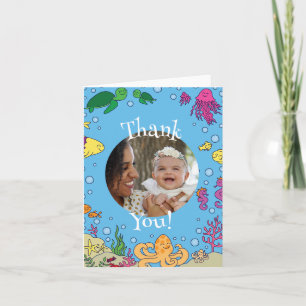 Invitation Sous la mer Animaux mignons 1er anniversaire Photo
