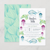 Sous la mer Anniversaire | Aquarelle des animaux m