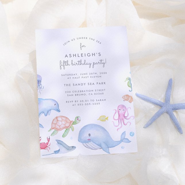 Invitation Sous la mer | Cute Nautical Boys fête d'anniversai (Créateur téléchargé)