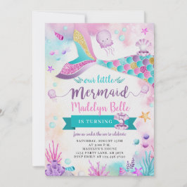 Invitation Sous la mer Notre Petite Sirène Anniversaire