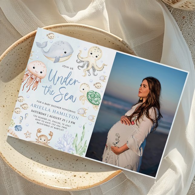 Invitation Sous la mer Océan Animaux Boy Baby shower Photo (Créateur téléchargé)