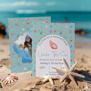 Invitation Sous la mer Photo Anniversaire