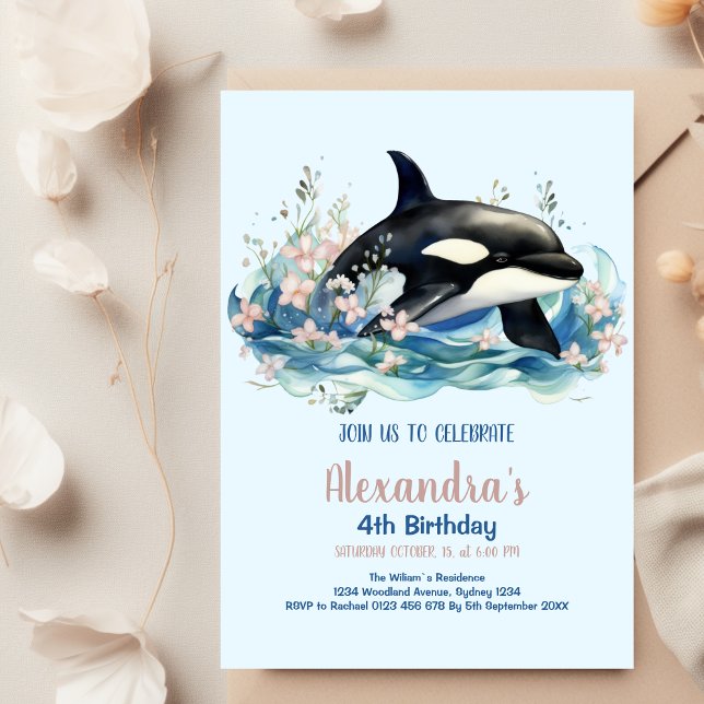 Invitation Sous l'aquarelle de la mer Anniversaire (Créateur téléchargé)