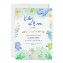 Sous le Baby shower bleu mer vert