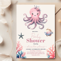 Sous le Baby shower d'aquarelle de mer