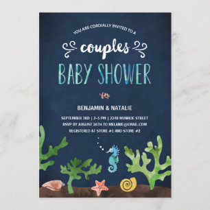 Invitation Sous le baby shower de couples de la mer